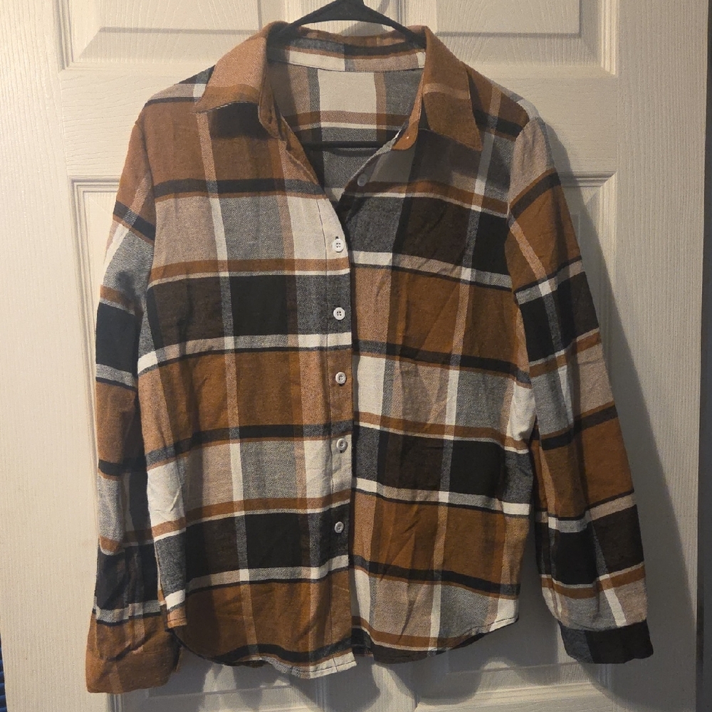 Plaid Button-Up Shirt